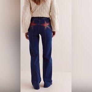 Free People Firecracker Flare Jeans We The Free Suede Stars Tarten